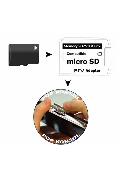 POPKONSOL Sd2Vita Ps Vita Modeller için Hafıza Kartı Adaptörü