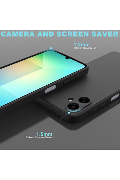 m.tk moveteck Samsung Galaxy A06 Case with Camera Protection Soft Colorful Silicone + 9H Screen Protector Glass 2in1 Set