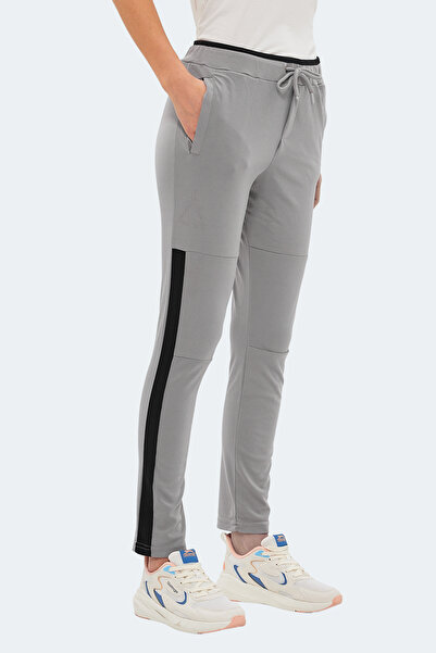 Slazenger OXFORD I Kadın Cepli Dar Paça Gri Eşofman Altı