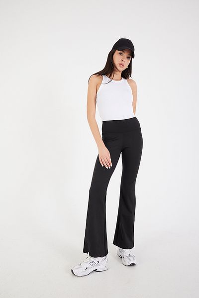 Addax High Waist Flared Leg Leggings Tyt0048-N4
