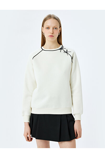 Koton Світшот з довгими рукавами, коміром-стійкою та бантиком