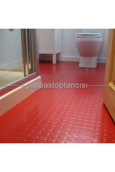 VİZYON PARALI DESEN 110cm x 300 cm OTO ZEMİN KAPLAMA-YER DÖŞEMESİ SOR KIRMIZI