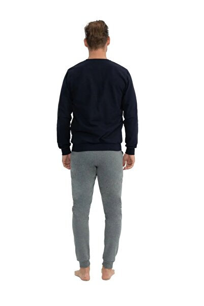 U.S. Polo Assn. U.s Polo Assn. 18814 Чоловічий довгий рукав з круглим коміром та еластичним низом, зручний домашній одяг - темно-синій