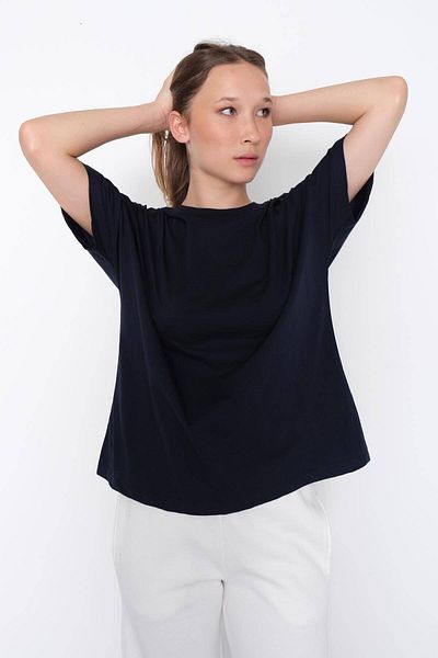 Addax Short Sleeve Oversize Basic T-shirt P0730-J6J7Y4