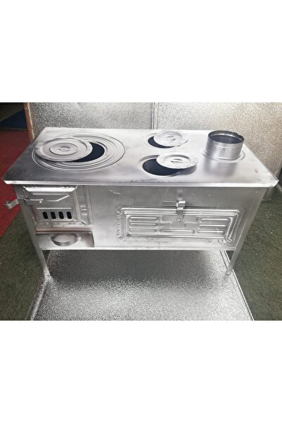 ANKARALI BEYAZ BAHÇE TİPİ SAC KUZİNE SOBA