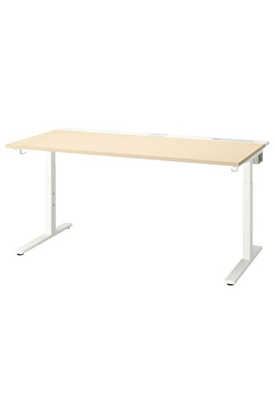 IKEA MITTZON, çalışma masası, huş kaplama-beyaz, 160x80 cm