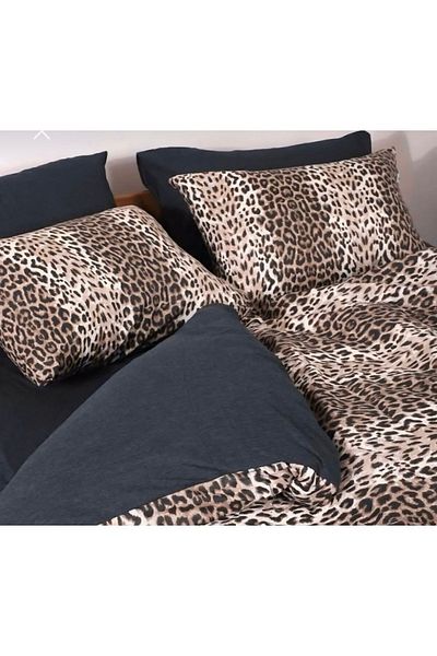 She&Co Set cuvertură de pilota dublă reversibilă - Leopard (Fără cearșaf)