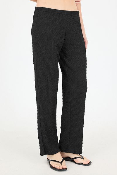 Addax Elastic Waist Textured Wide Leg Trousers Pn326-T2