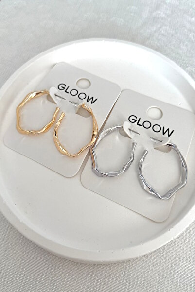 DEMOKAN Kadın Küpe Estetik Kesik Halka Tasarım Küpe