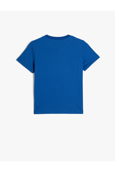 Koton Βαμβακερό κοντομάνικο κολεγιακό μπλουζάκι με στάμπα - Crew Neck