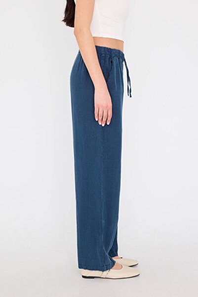 Addax Belden Bağlamalı Keten Pantolon Pn4991-pnn