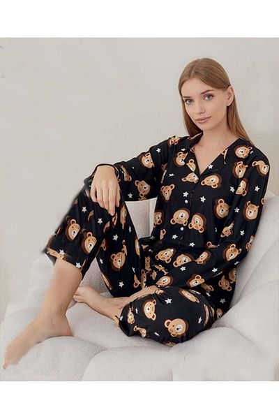 Lukitus Set pijamale pentru femei interlock din bambus cu maneca lunga