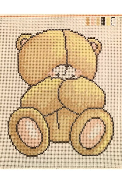 CanansCraft 62x50cm Ayıcık Desenli Goblen Kanaviçe Şablonu (İpler Hariç)