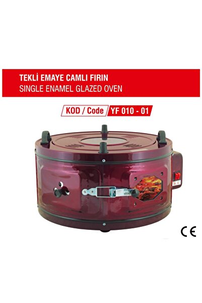 YILDIZ Camlı Davul Fırın Küçük Boy Tek Emaye Tepsili Davul Fırın