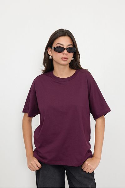 Addax Tricou de bază cu mânecă scurtă supradimensionat - P0730-J6J7Y4