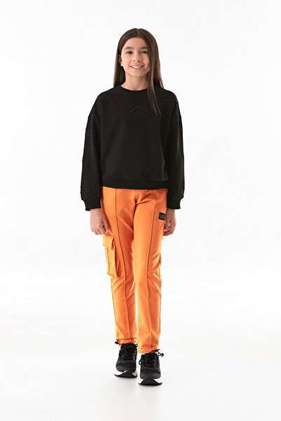 Fulla Moda Girl's Sweatpants with Elastic Waist and Stoppers