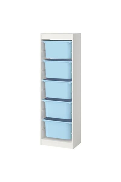 IKEA TROFAST, saklama ünitesi, beyaz-açık mavi, 46x30x145 cm