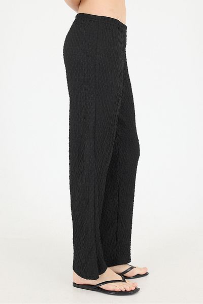 Addax Elastic Waist Textured Wide Leg Trousers Pn326-T2