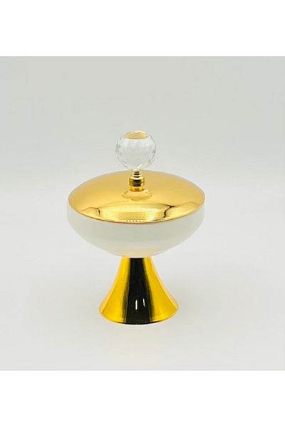 İnter Interlife Porcelain Candy Holder with Metal Lid