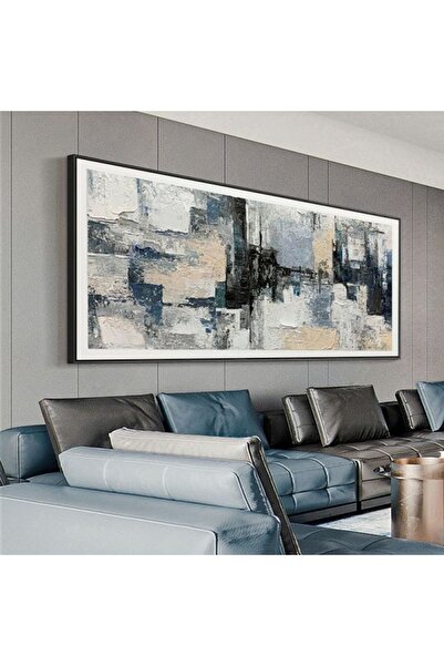 Soyut El Yapımı Yağlı Boya Tablo 155x85 cm