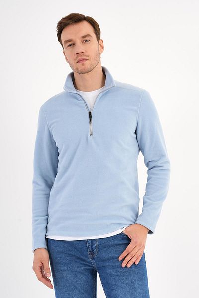 Deri Company Baby Blue Fleece Φούτερ Ανδρικός γιακάς