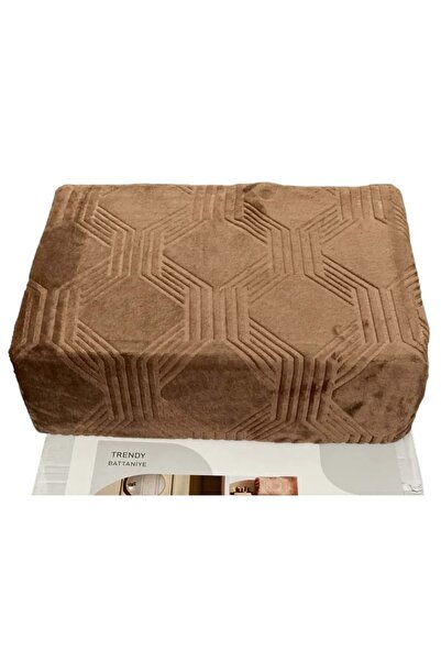 Özdilek Trendy Embos Tek Kişilik Battaniye (155x220)-Art Deco Light Brown