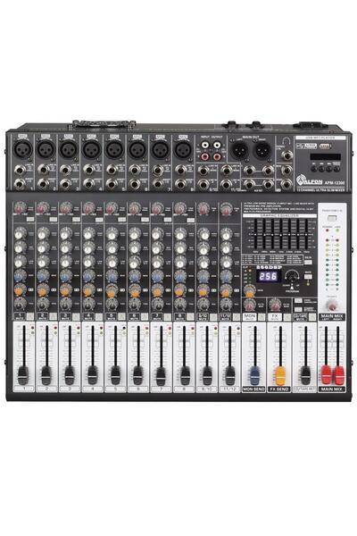 ALFON Apm‑12300 12 Kanal Power Mikser | 2×300 w Rms | Usb/bt/mp3 256 Dsp 7‑band Eq