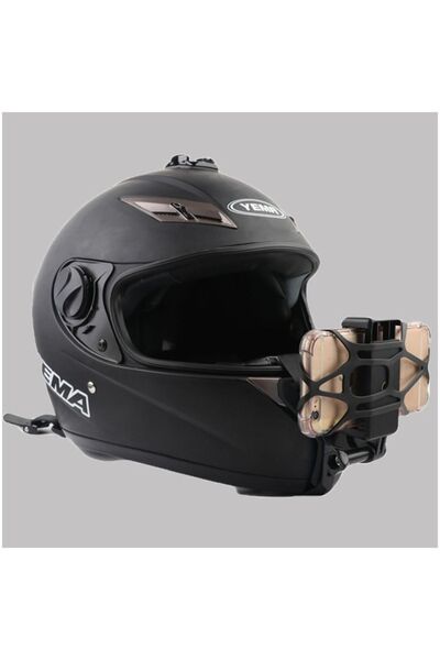 outfire Telefona Ve Aksiyon Kamera Ile Uyumlu Kask Çene Bağlantı Aparatı-siyah