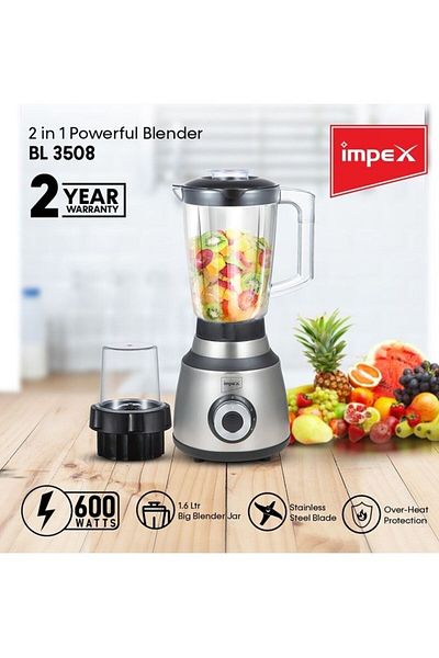 İMPEX Impex 2In1 Powerful Blender With Unbreakable Jar And Grinding 1.6 L 600.0 W BL3508