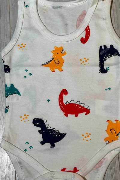 peki baby&kids Add 5 Pay 4 Girl Boy Baby Cotton Dino Badi Bodysuit with Snaps on the Bottom Gift Jumpsuit 17013