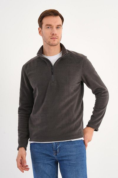 Deri Company Ανδρικό φούτερ Fleece - Καπνιστό, Κολάρο