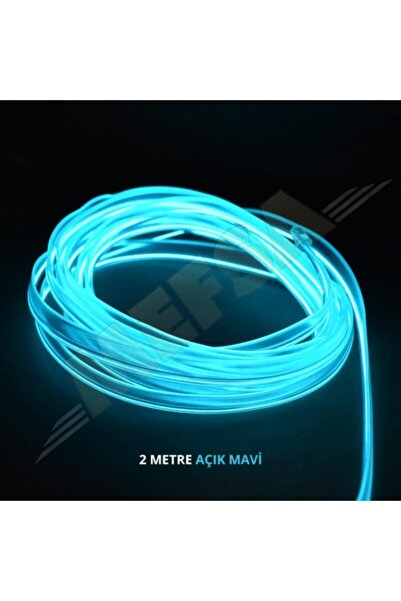 caralp Araç Araba İçi Torpido Ledi Renkli İp Neon Led 2 Metre Buz Mavi