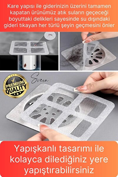 MeYsOh 10 Adet Kullan At Yapışkanlı Banyo Duş Gider Süzgeci Saç Küvet Drenajı...