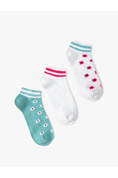 Koton Floral 3-Piece Socks Set Multicolored
