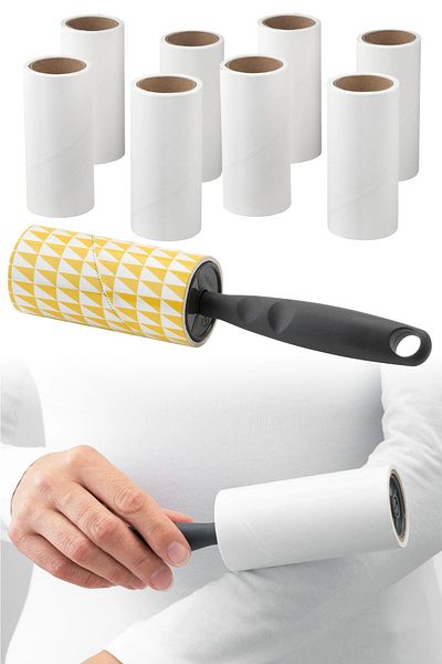 Binbirreyon Lint Collector Roller and 8 Pieces Refill Set 540 Sheets Da033Ü