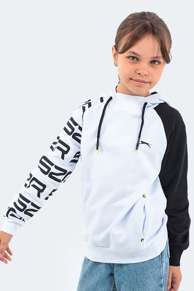 Slazenger Hanorac pentru copii Draven unisex - alb și negru