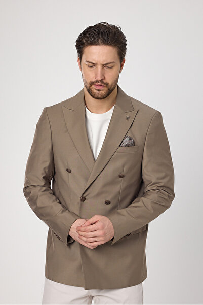 Frappoli Fatuse Ανδρικό Μινκ Διπλό Μπουφάν 6 τεμαχίων με μεταλλικά κουμπιά 4 εποχών