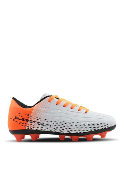 Slazenger Pantofi de fotbal pentru baieti - Score I Krp, alb/portocaliu