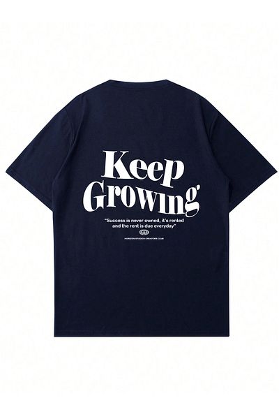 Mad&Calf Women's Keep Growing Printed Crew Neck Oversize Tshirt