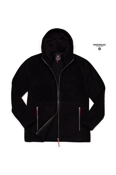 Cottonland Ανδρικό μπουφάν BOLTON Χοντρή κουκούλα Fleece ΜΑΥΡΟ