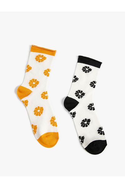 Koton Floral Multicolored 2-Piece Sock Set