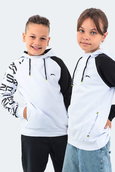 Slazenger Hanorac pentru copii Draven unisex - alb și negru