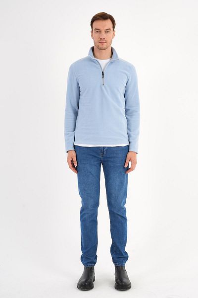 Deri Company Baby Blue Fleece Φούτερ Ανδρικός γιακάς