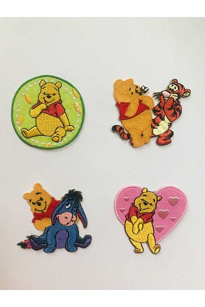 Winnie The Pooh Σετ τεσσάρων τεμαχίων Winnie με κεντημένο υφαντό μπάλωμα με σιδερένια κόλληση