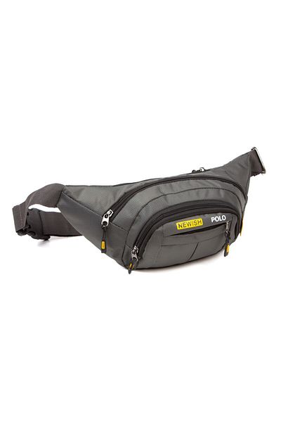 Newish Unisex Impertex Fabric Waterproof Shoulder and Waist Bag with Headphone Outlet Cross Strap Gray