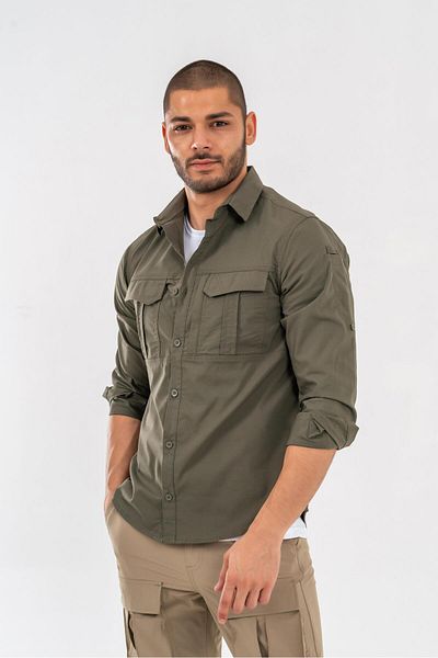 Combat Tactical Πουκάμισο τακτικής εξωτερικού χώρου - Προστασία με φερμουάρ και τσέπη, καλοκαιρινό πουκάμισο Swat - 424