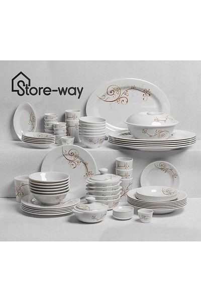 Storeway 80 Pcs Melamine Dinner Set