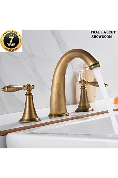 OEM Banyo Lavabo Bataryası Ankastre 3lü Set Antik Renk Yeni Model 7 Yıl Garan...