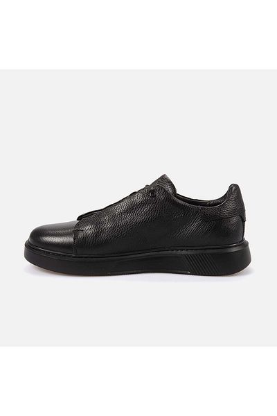 KEMAL TANCA Men's Genuine Leather Eva Sole Black Casual Shoes