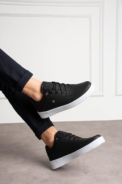 L.A Polo Comfortable Fit Casual Men's Black White Sneaker 519
